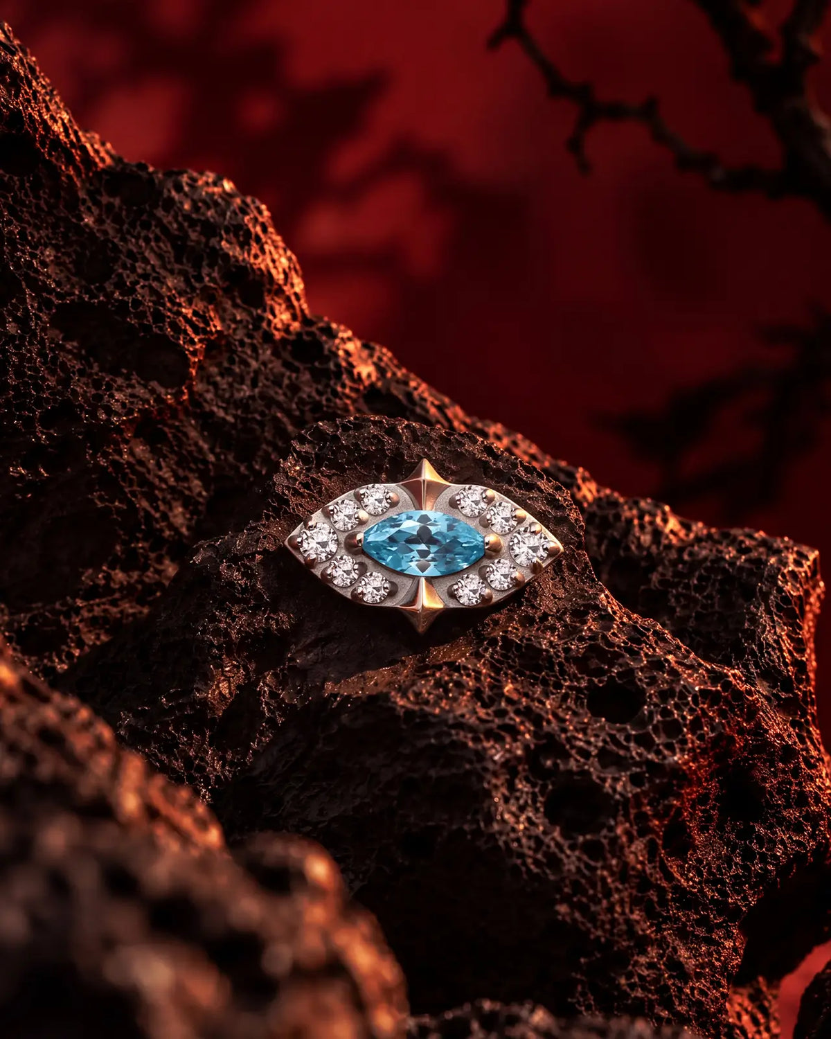 Evil Eye Halo Flatback Stud