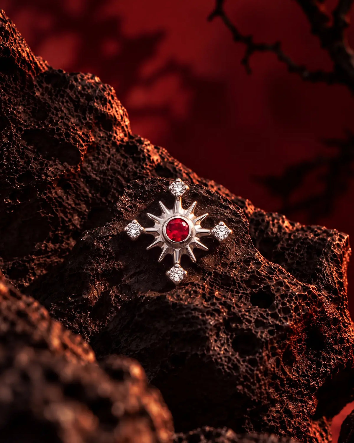 Pendiente flatback de brújula del solsticio