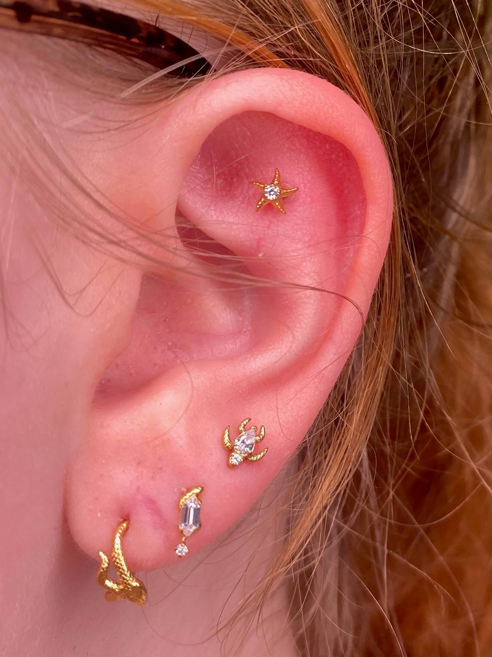 Sea Star Zircon Flatback Stud