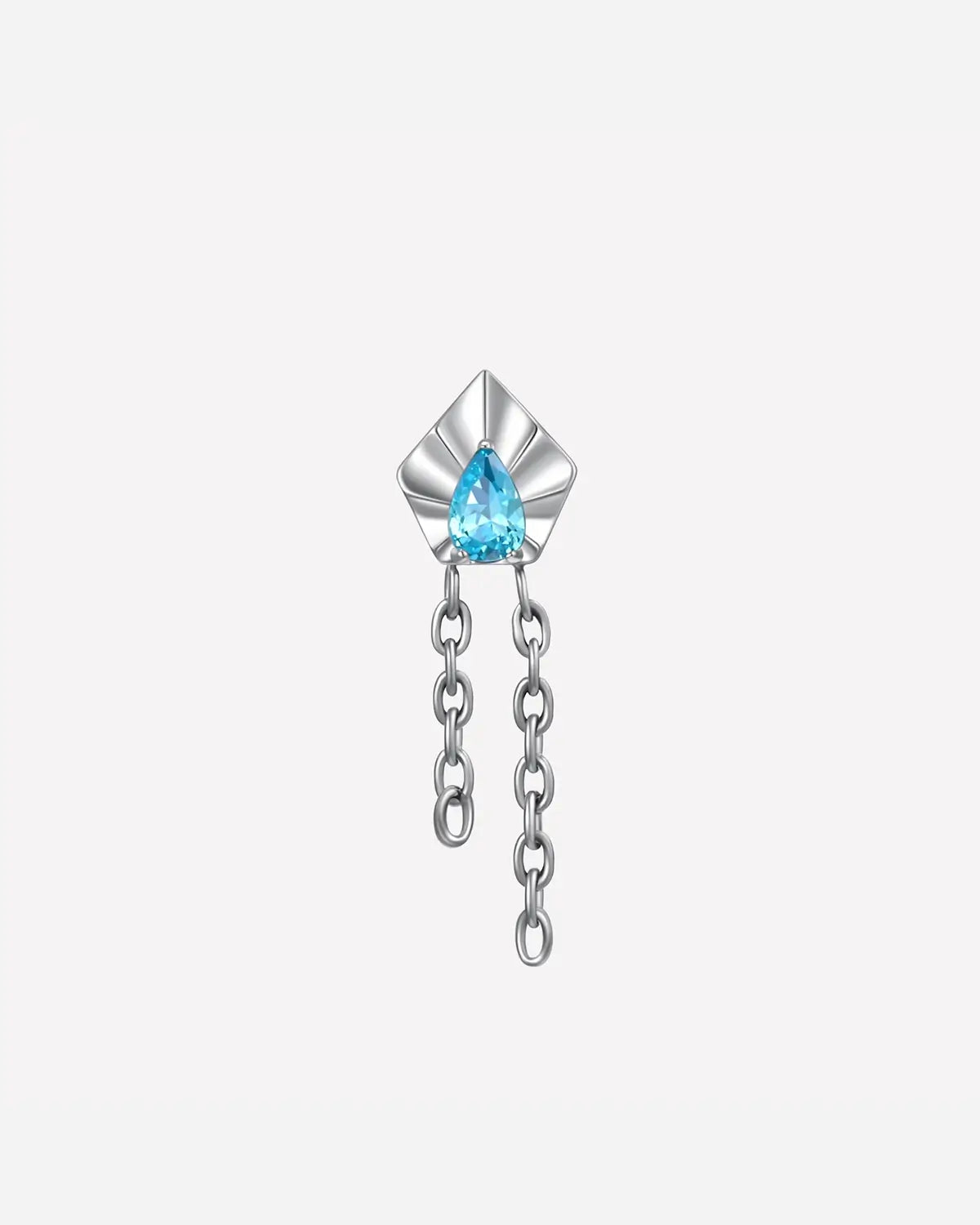 Pentagonal Teardrop Drape Flatback Stud