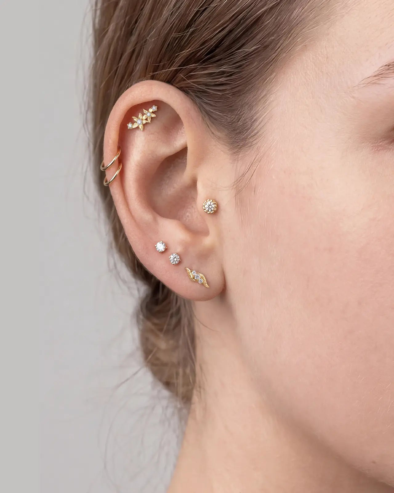 Flowing Flame Leaf Flatback Stud