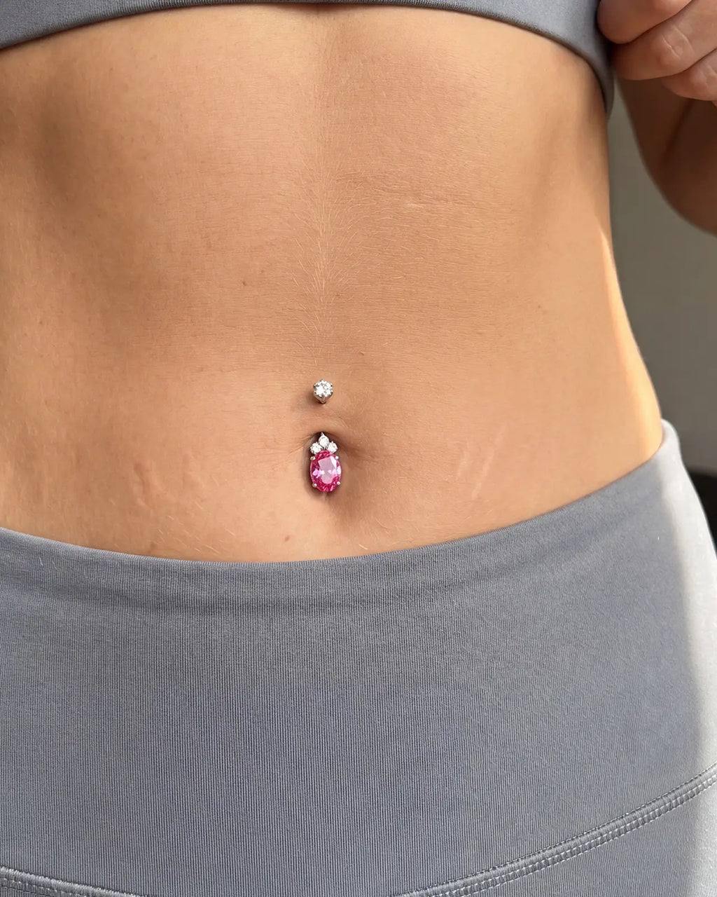 Regal Crown Oval Belly Button Ring