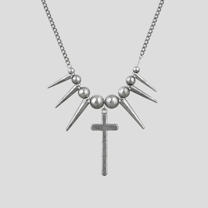 REBEL SPIKED CROSS NECKLACES