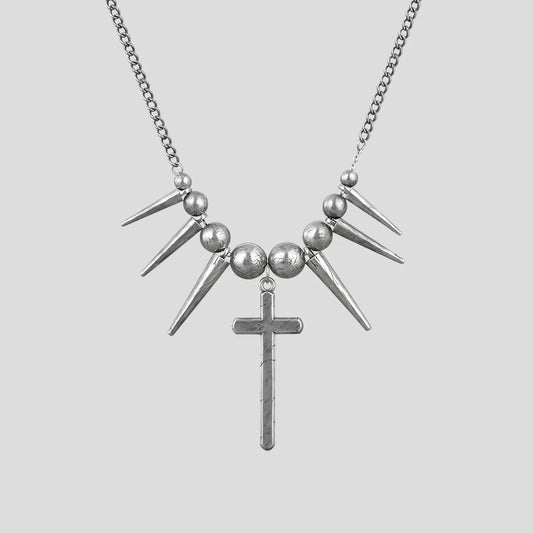 REBEL SPIKED CROSS NECKLACES