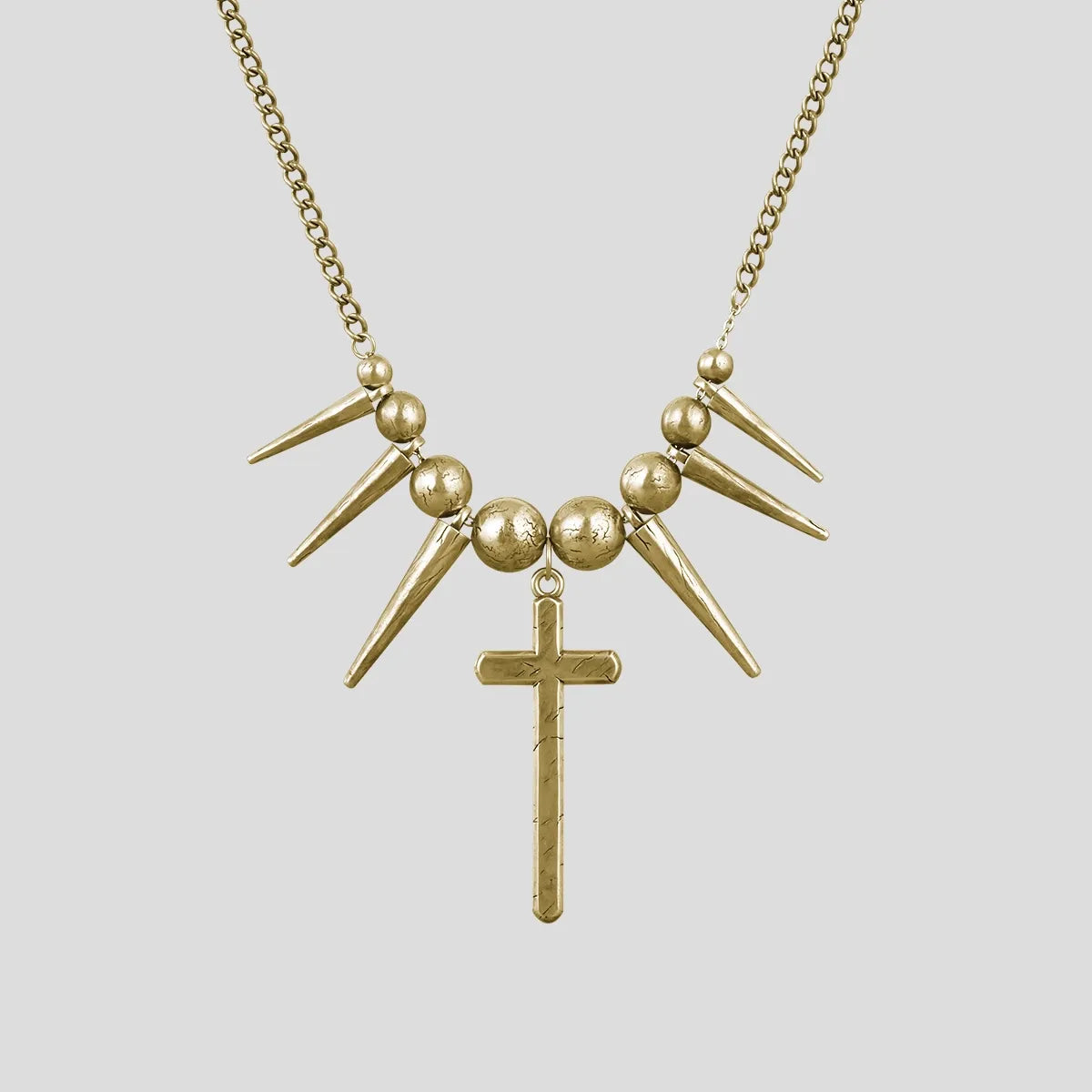 REBEL SPIKED CROSS NECKLACES