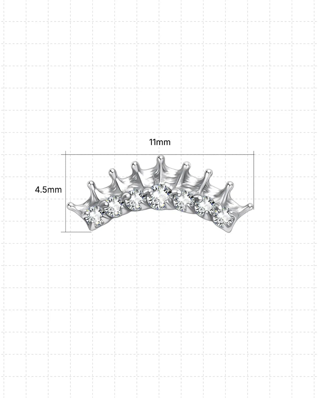 Crowned Crescent Flatback Stud