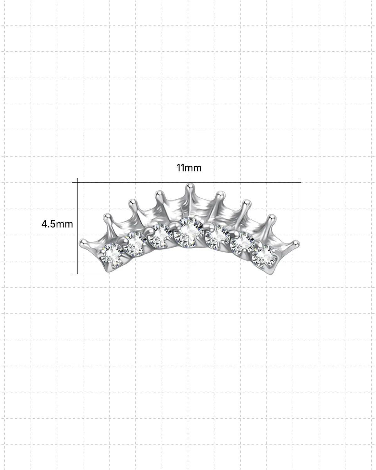 Crowned Crescent Flatback Stud