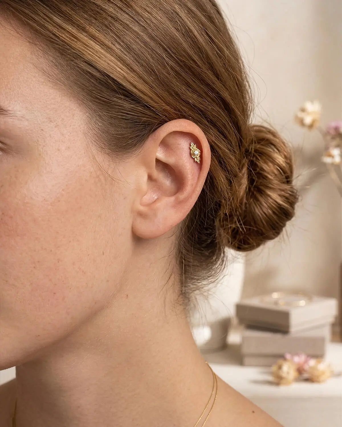 Petite Blossom Flatback Stud