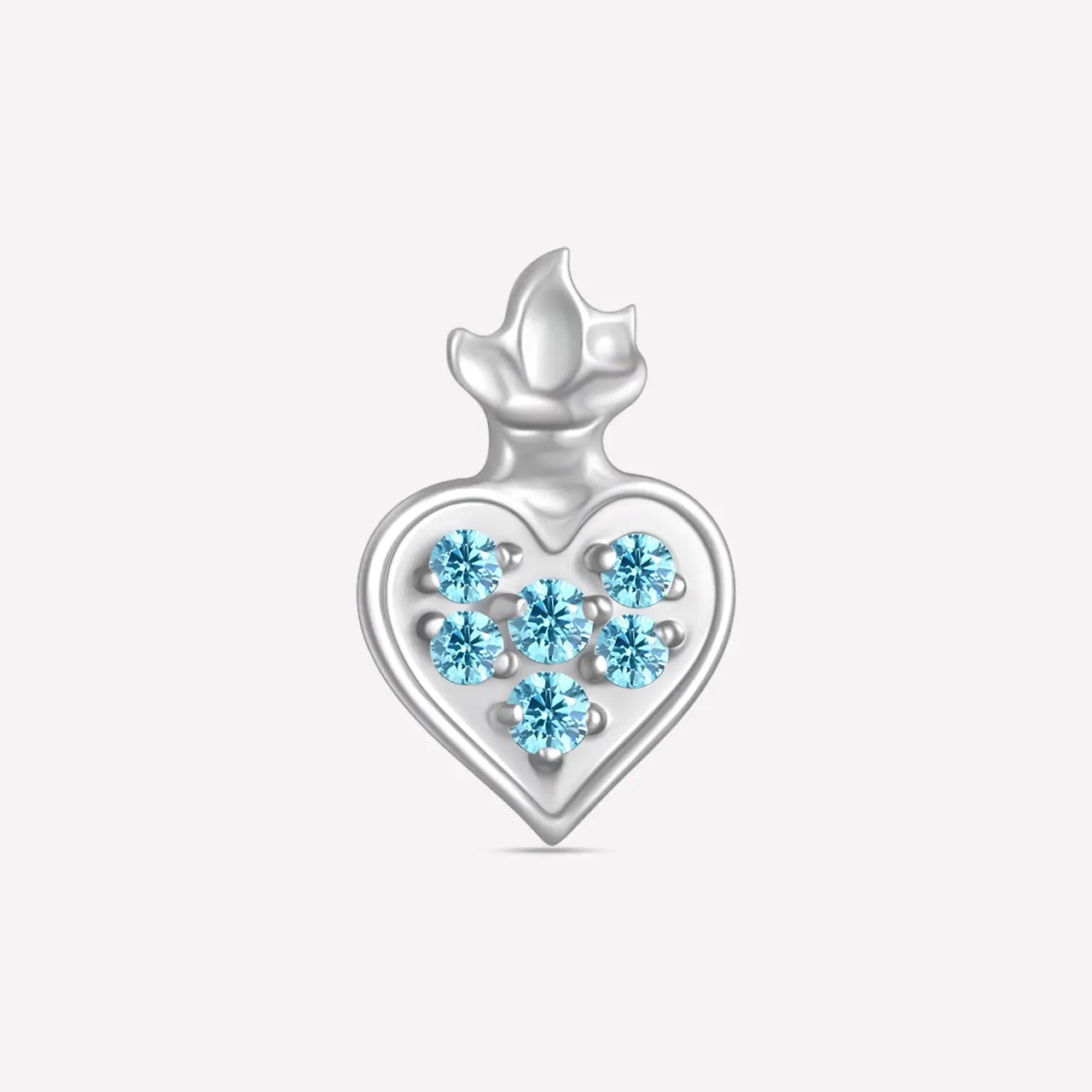 Crowned Heart Pavé Flatback Stud