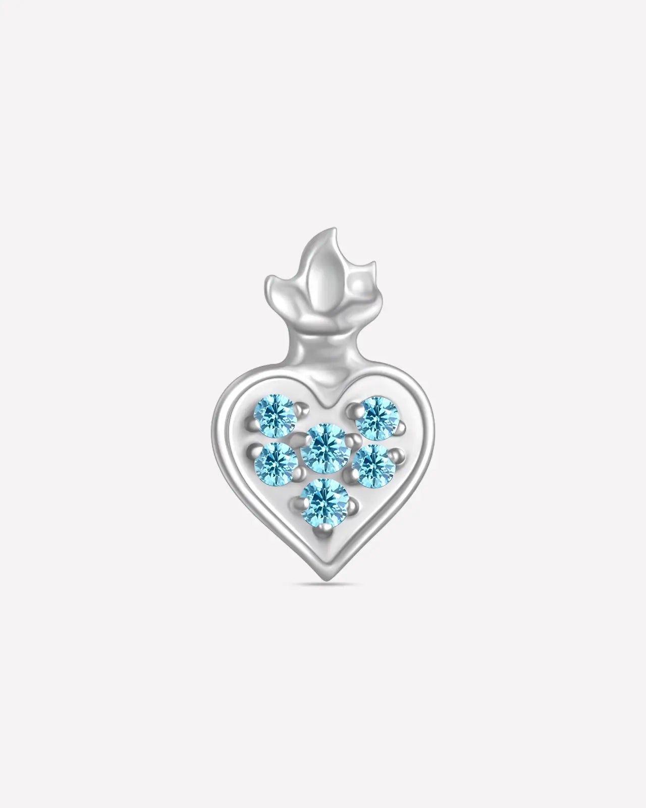 Crowned Heart Pavé Flatback Stud