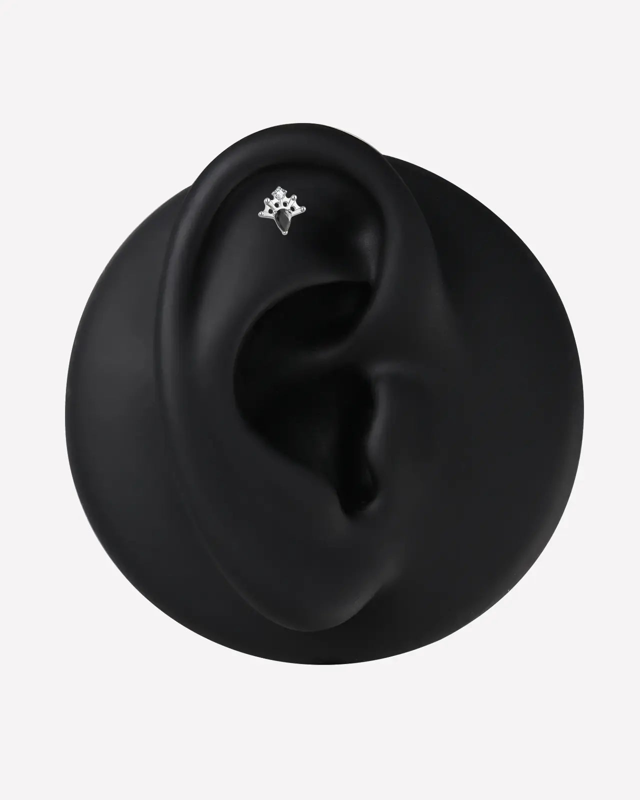 Regal Pear Crown Flatback Stud