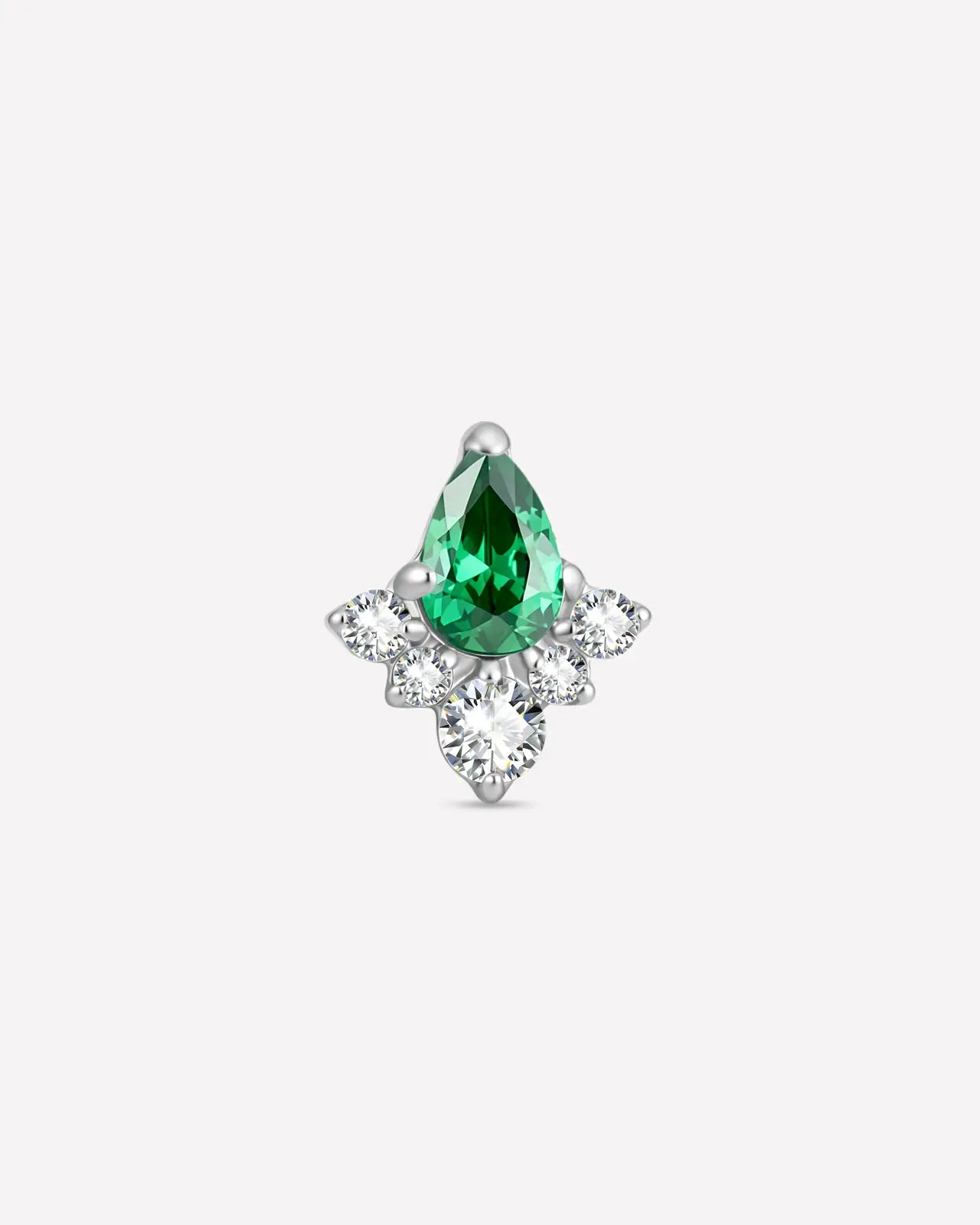 Emerald Pear Cluster Flatback Stud