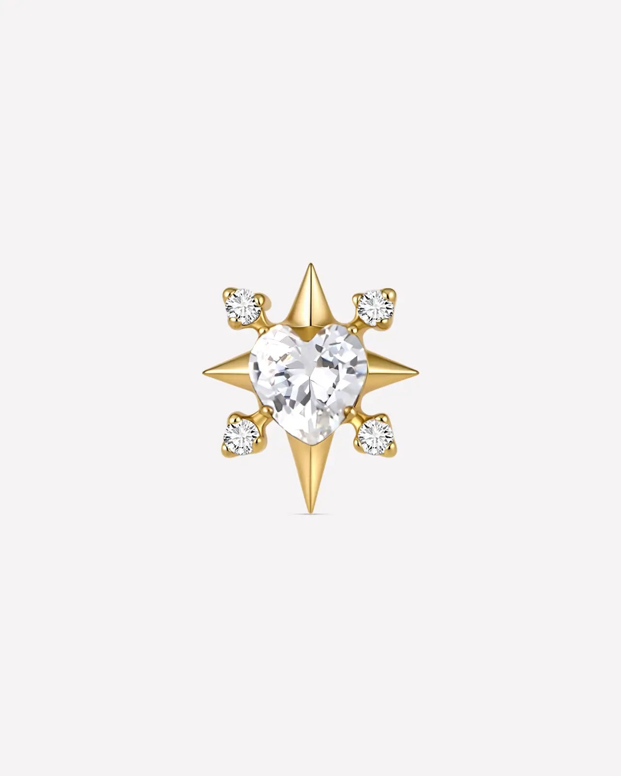 Radiant Heart Starburst Flatback Stud