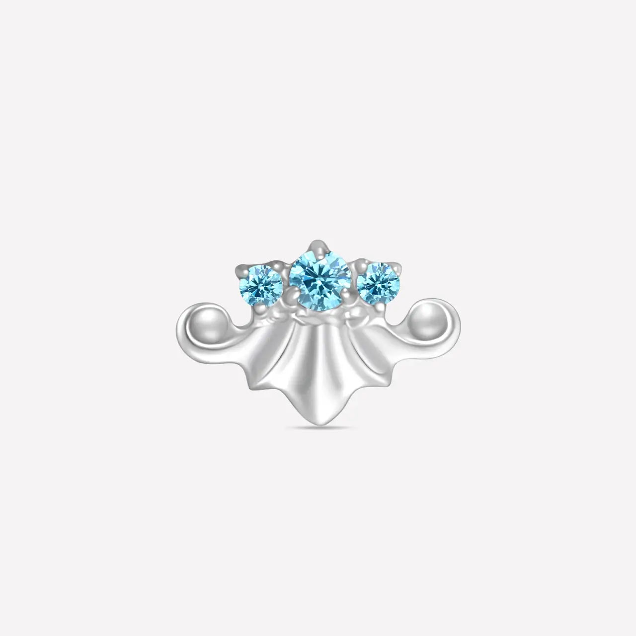 Azure Crown Zircon Flatback Stud