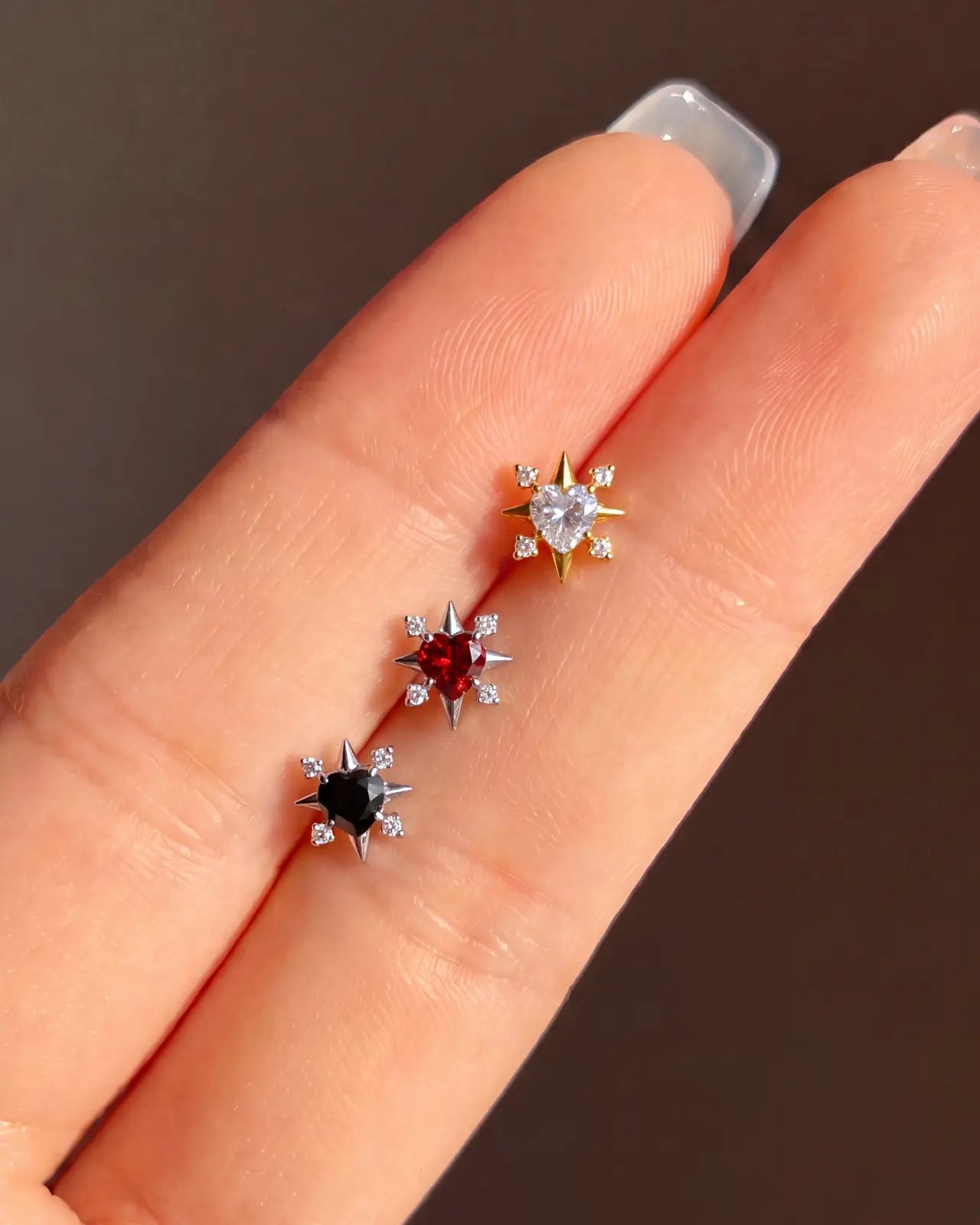 Radiant Heart Starburst Flatback Stud