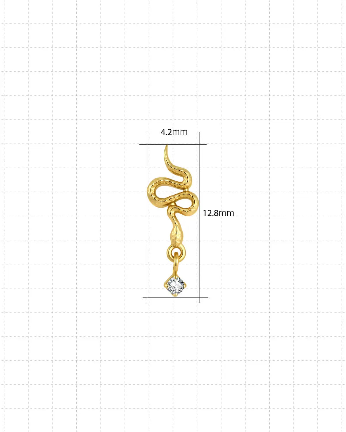 Serpent Drop Flatback Stud