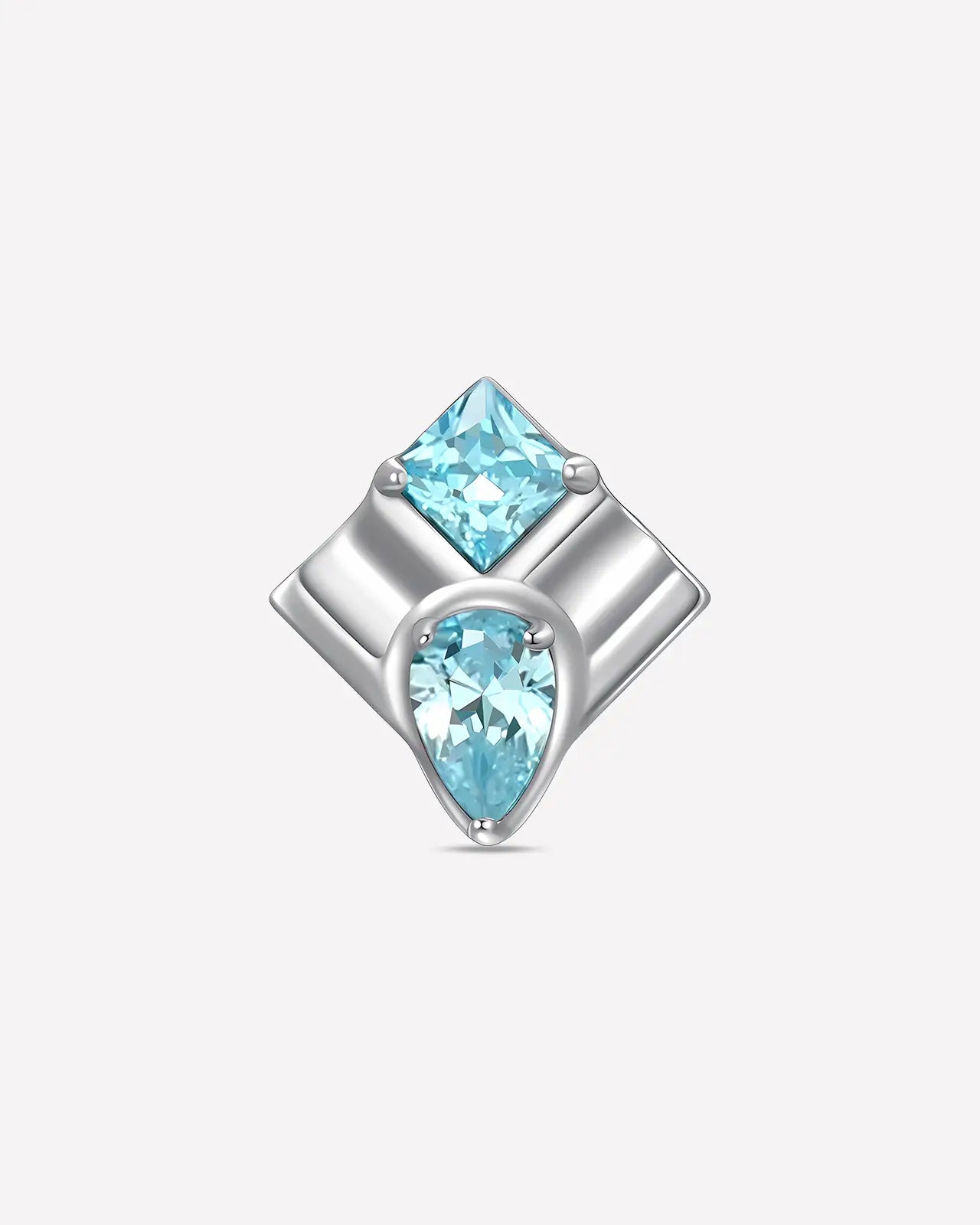 Geometric Square Teardrop Flatback Stud