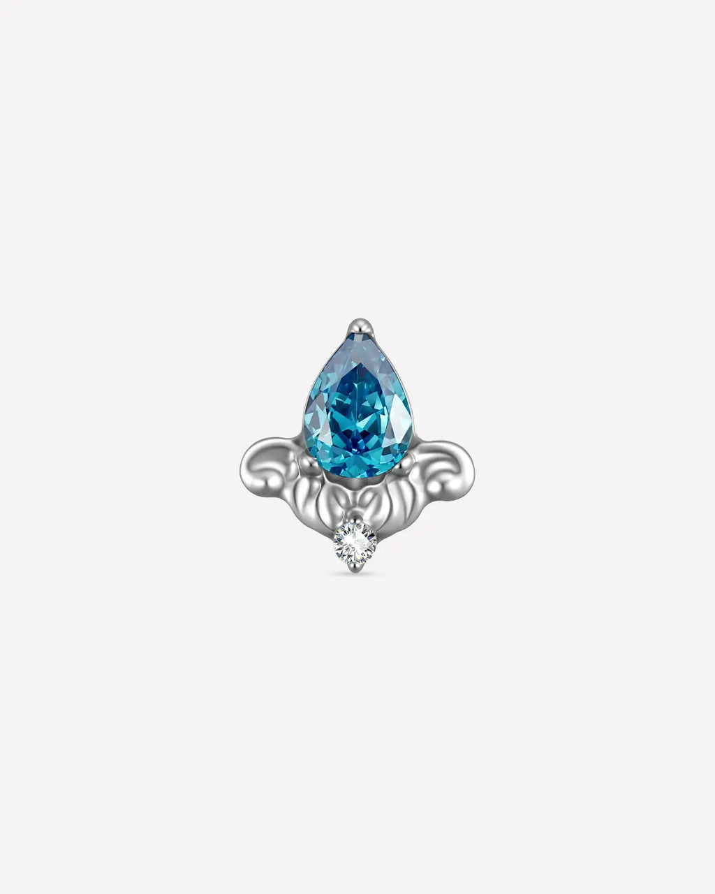 Fleur-De-Lis Teardrop Flatback Stud