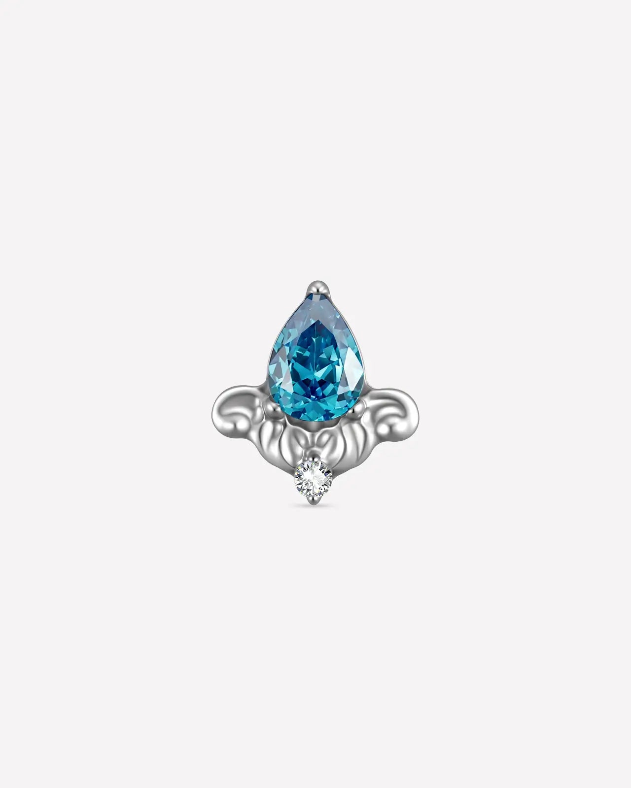Fleur-De-Lis Teardrop Flatback Stud
