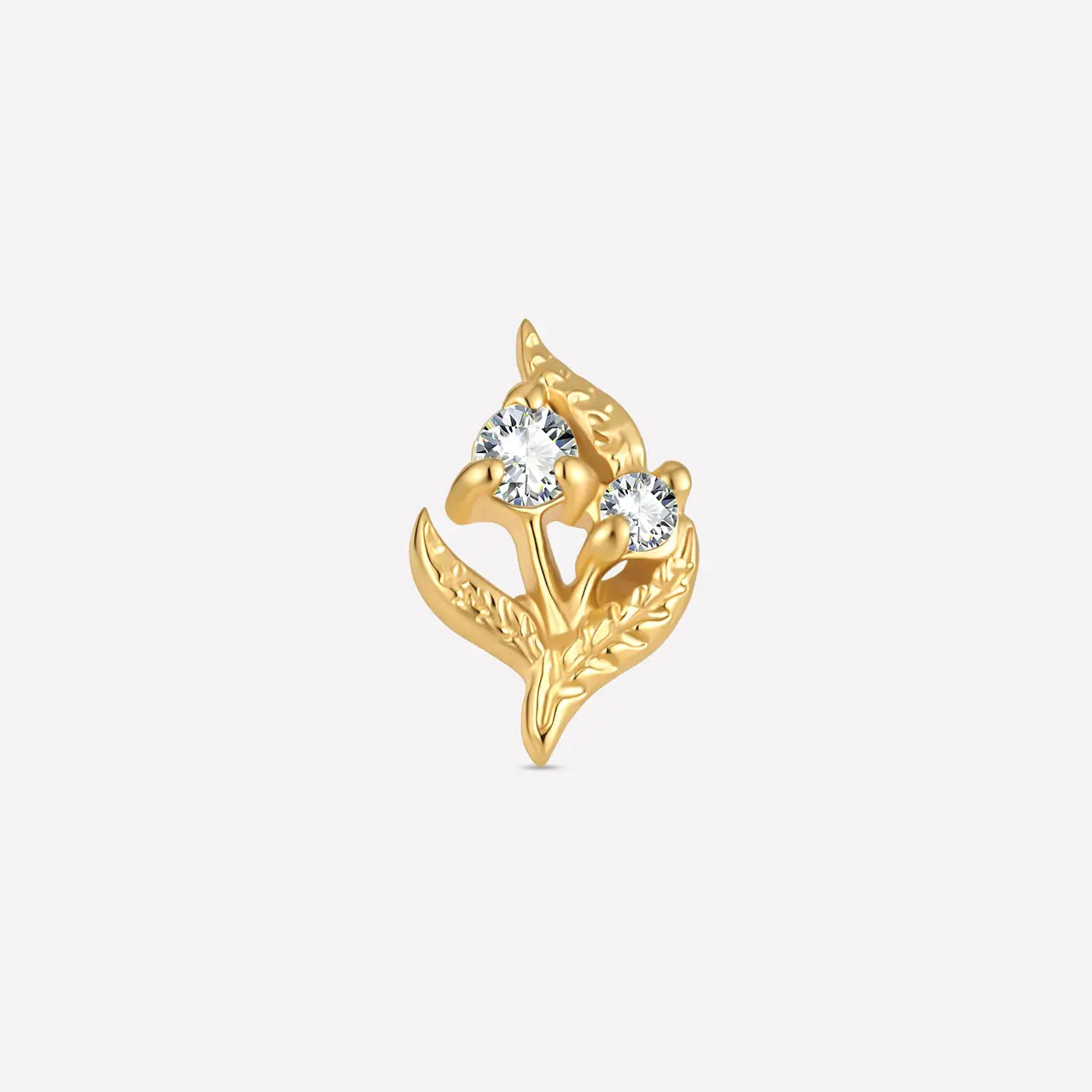 Twin Bloom Vine Flatback Stud