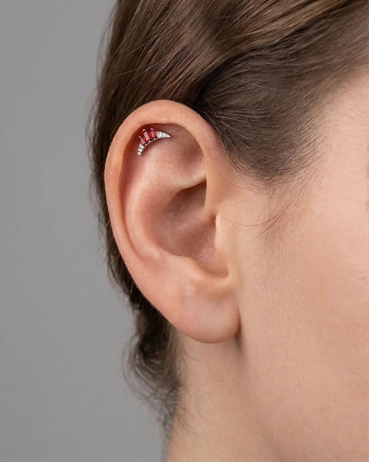 Dual Horn Crescent Flatback Stud