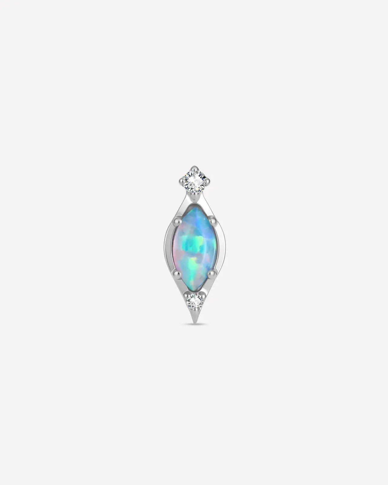 Marquise Opal Duo Diamond Flatback Stud