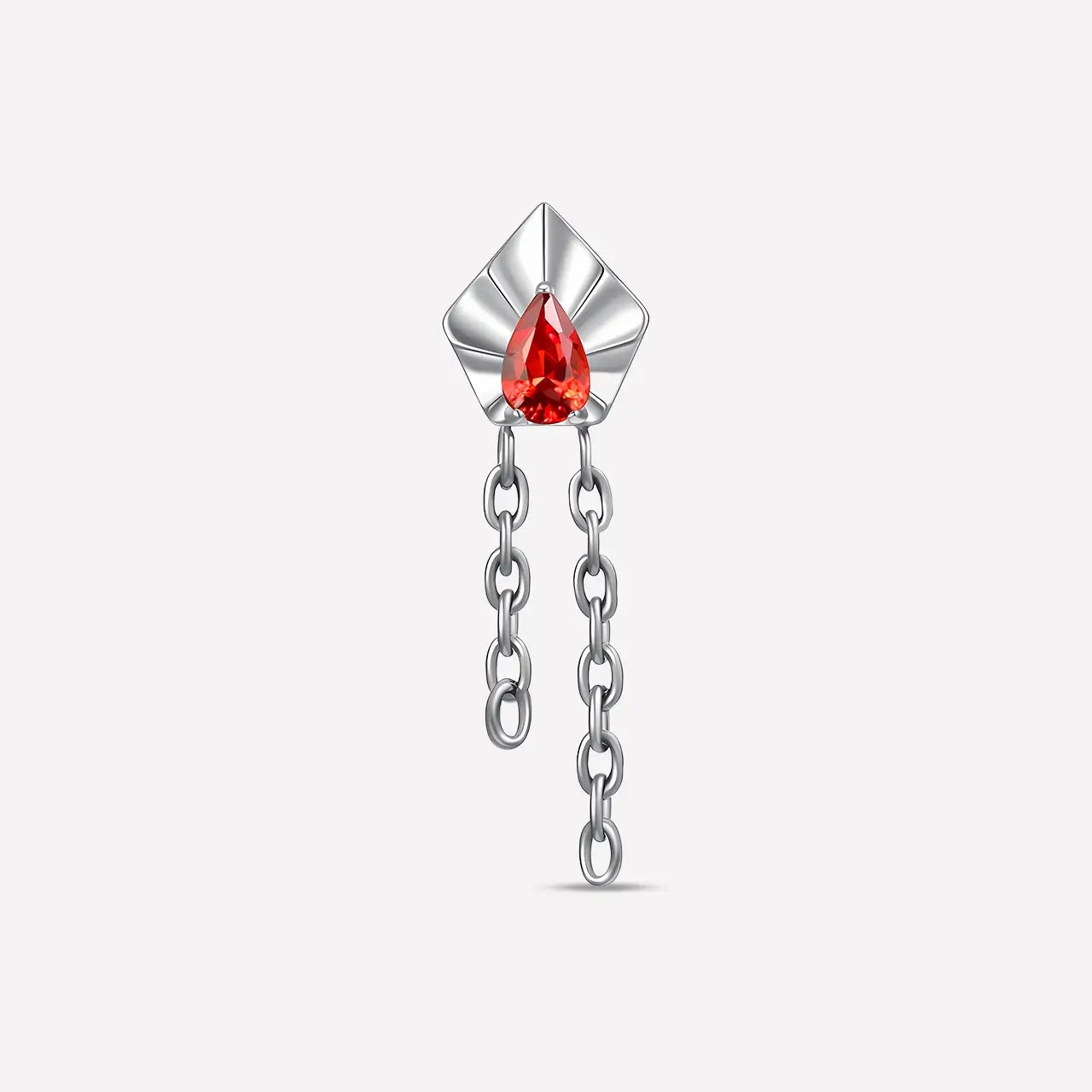 Pentagonal Teardrop Drape Flatback Stud