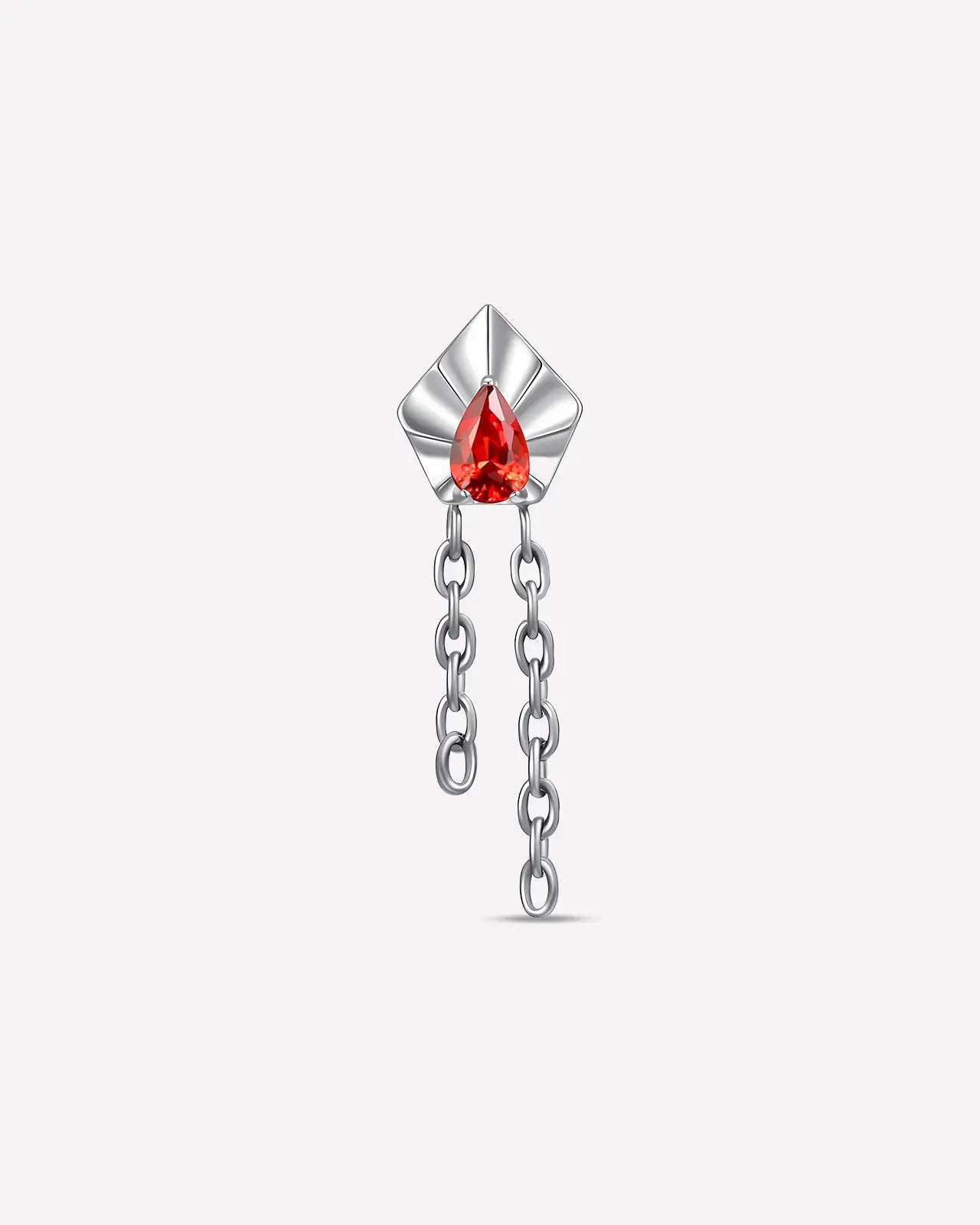 Pentagonal Teardrop Drape Flatback Stud
