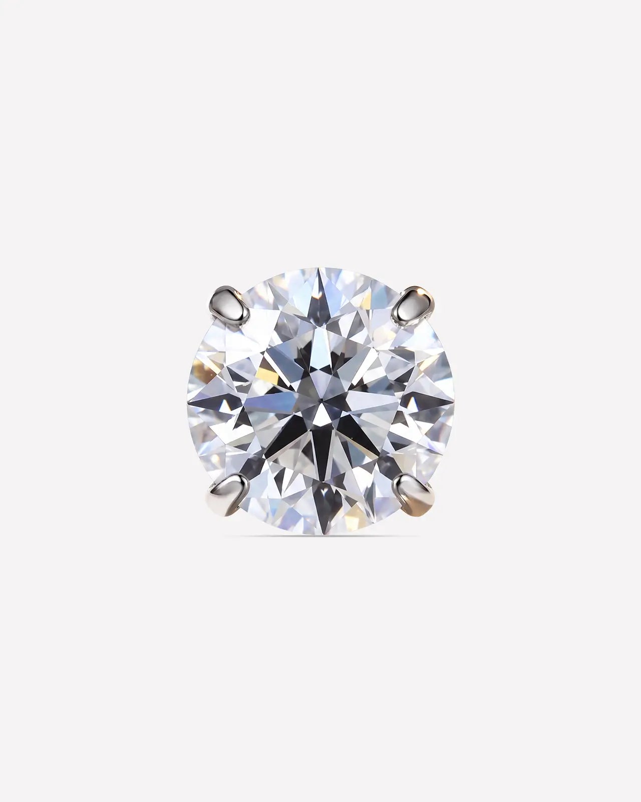 Brilliant Moissanite Solitaire Flatback Stud
