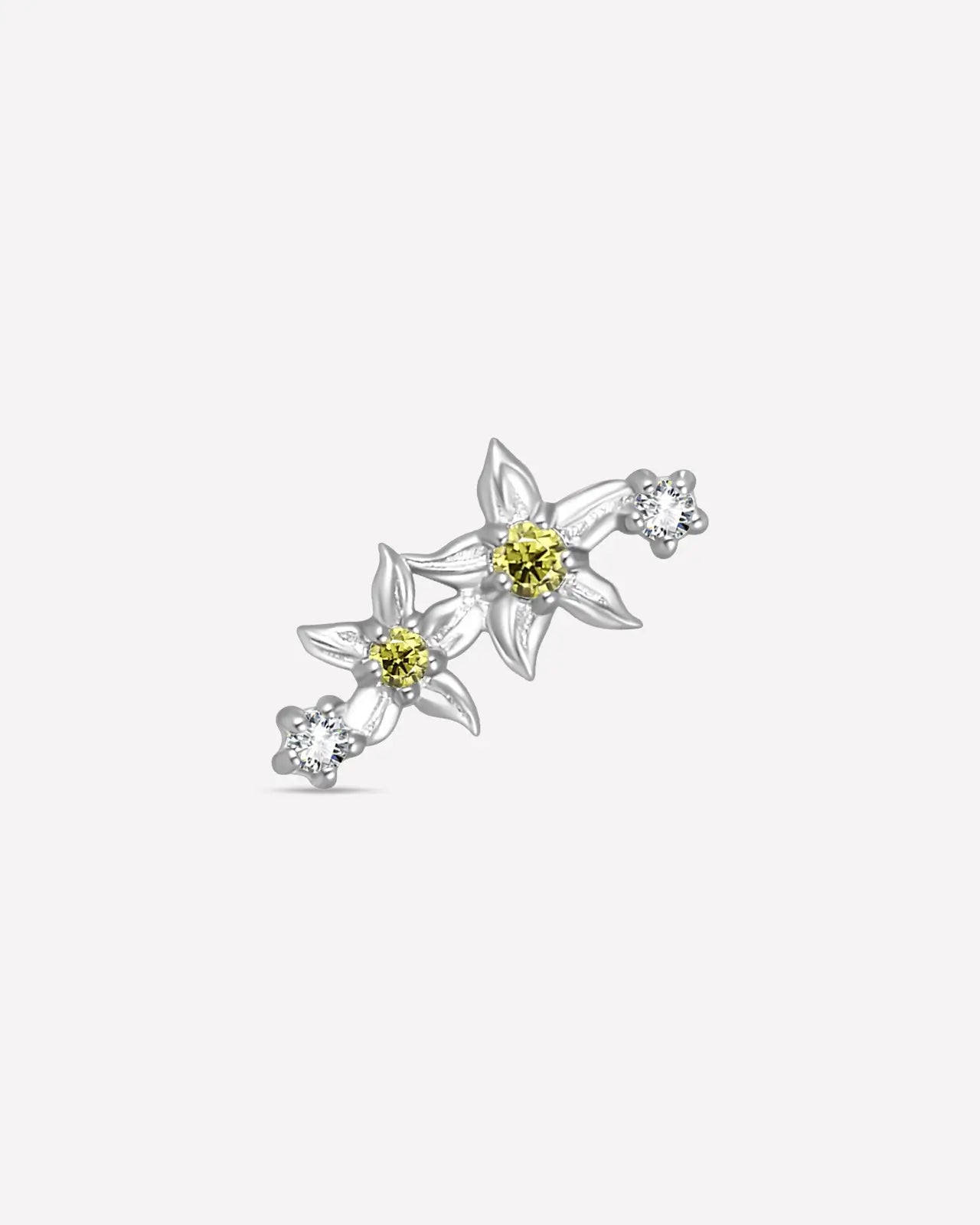 Cascading Floral Zirconia Flatback Stud