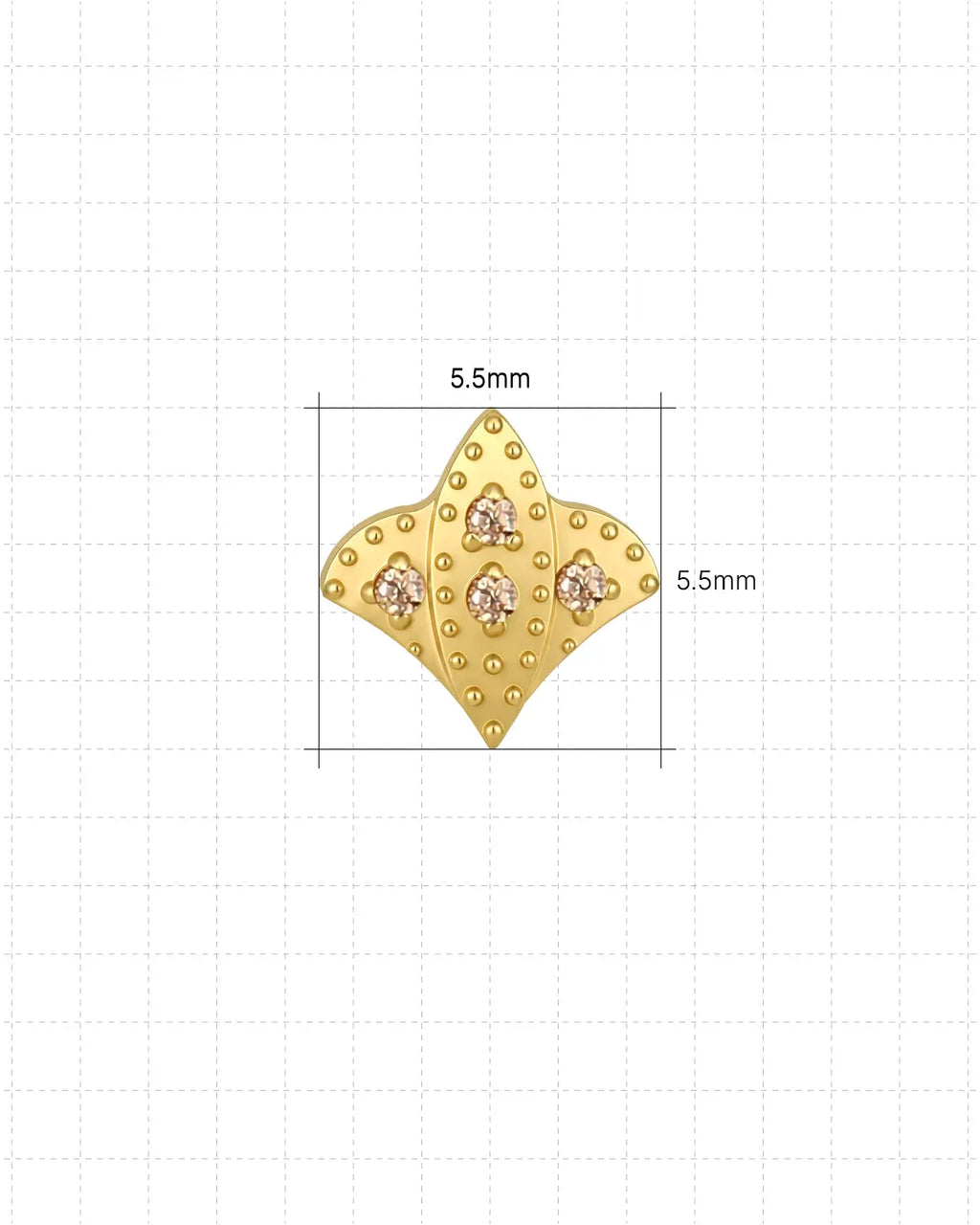 Fleur-De-Lis Pavé Flatback Stud