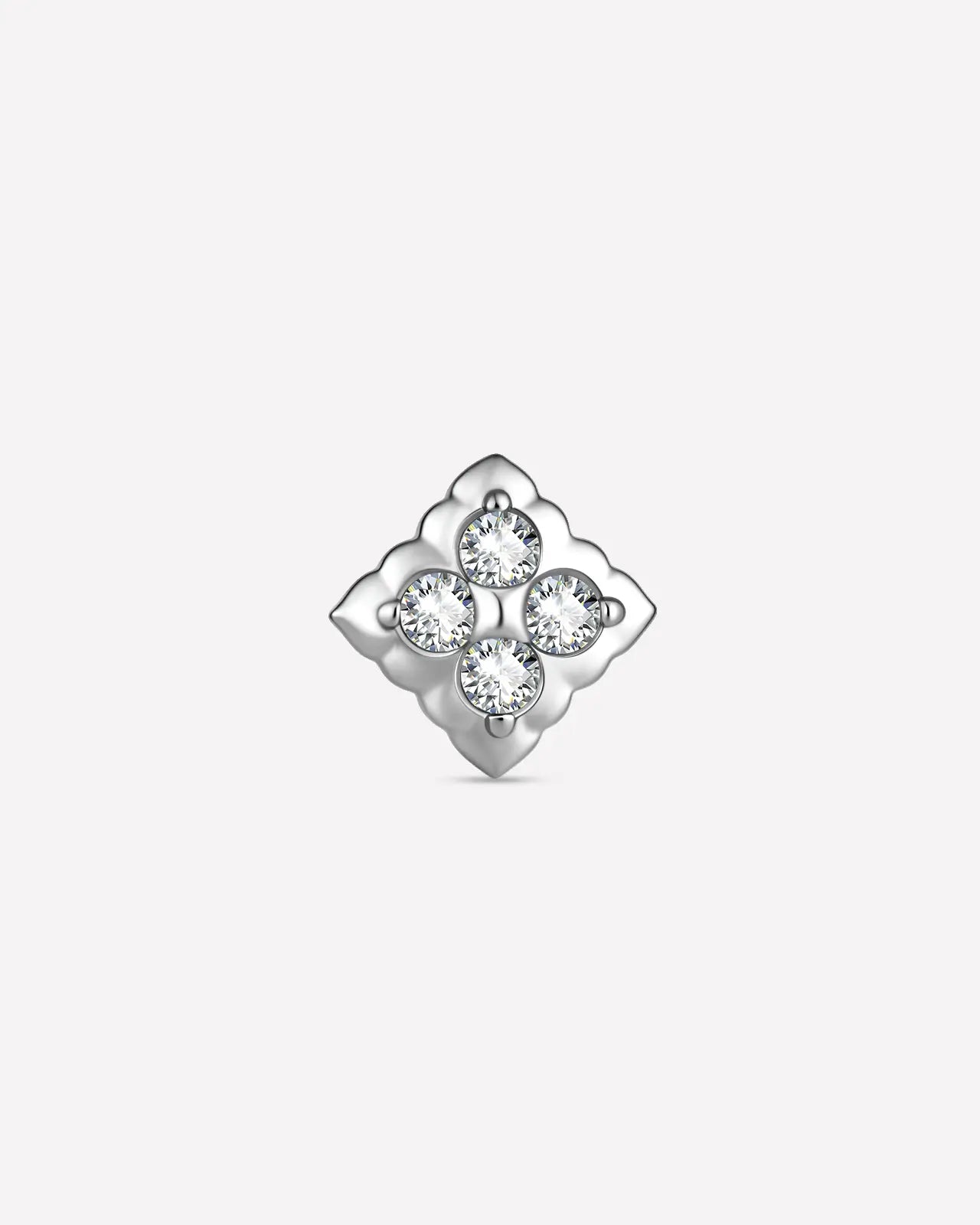 Ornate Scalloped Cross Flatback Stud