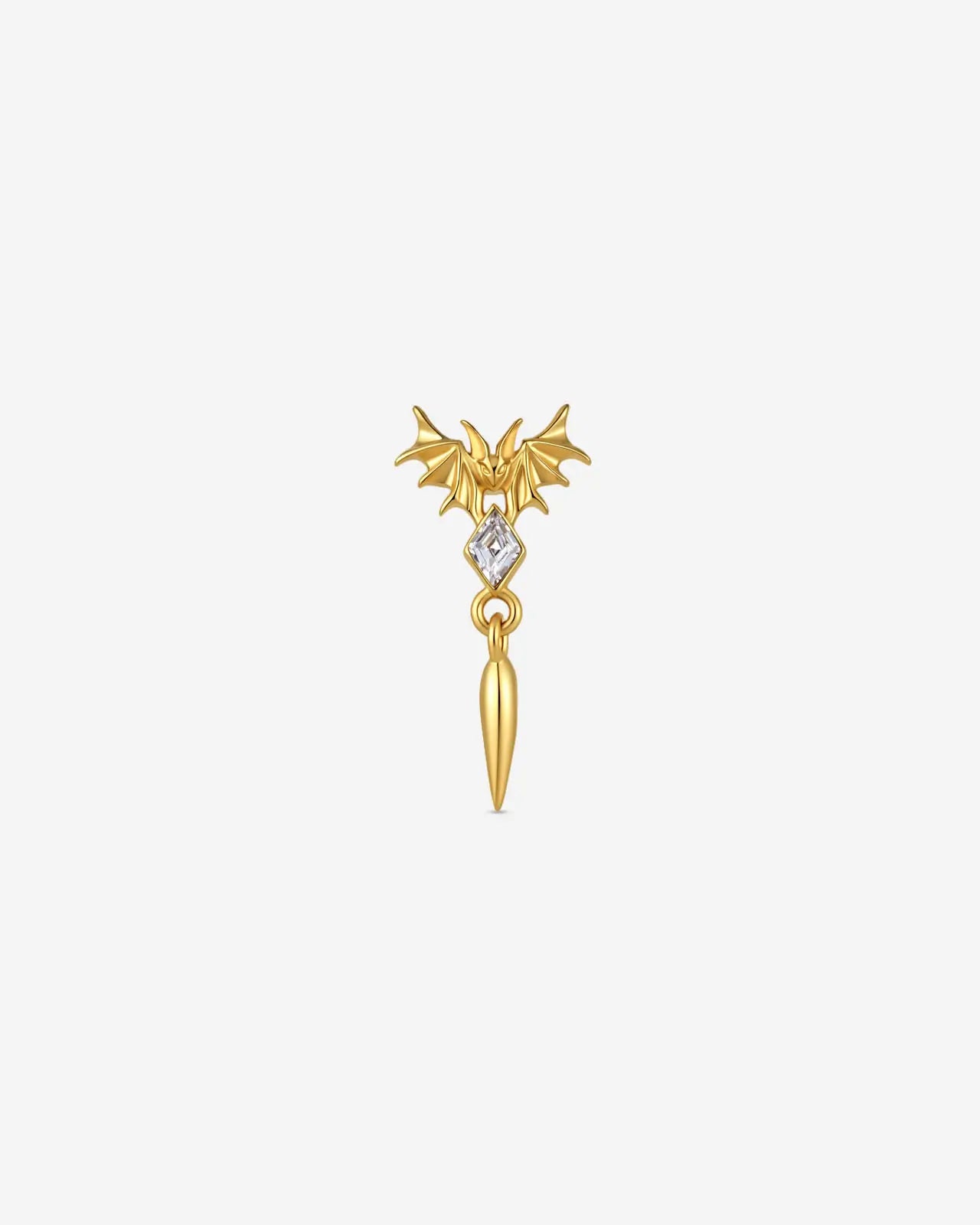 Bat Wing Diamond Drop Flatback Stud