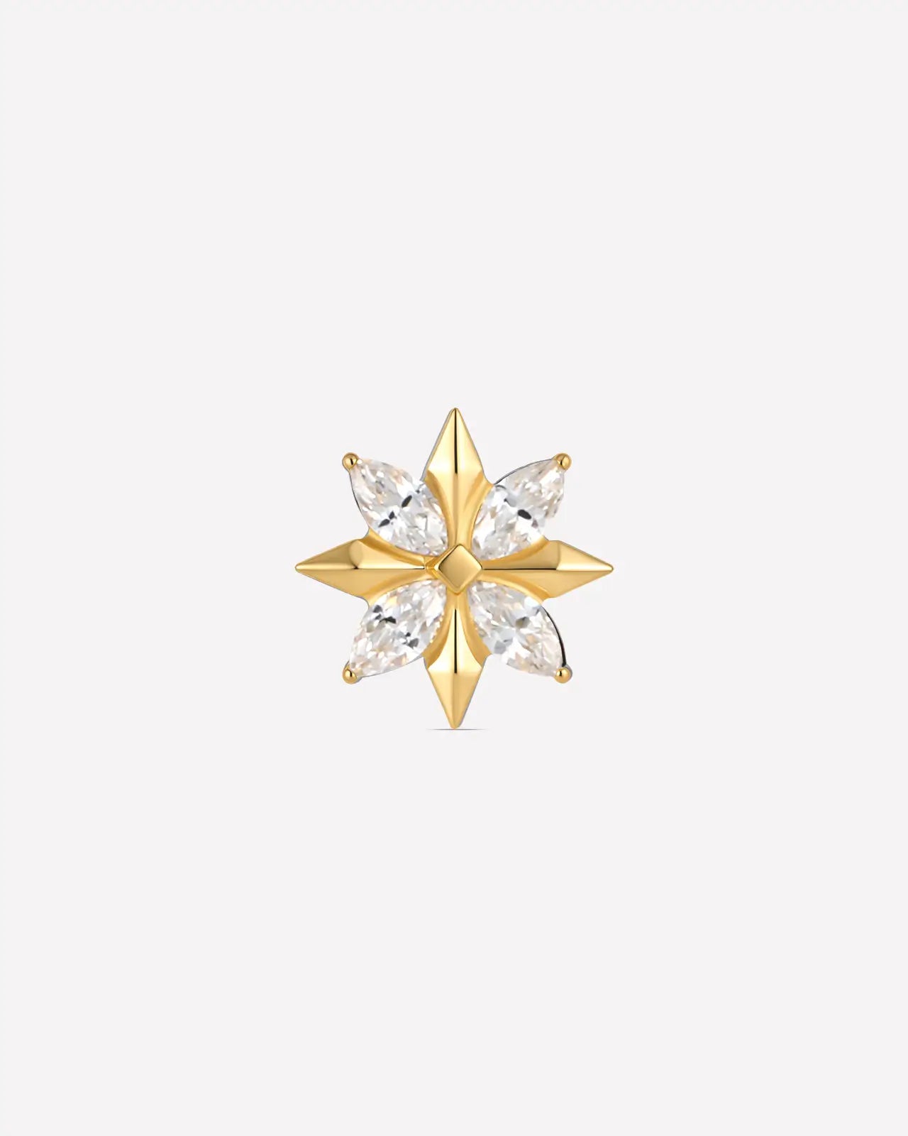 Pendiente plano con forma de estrella marquesa con púas