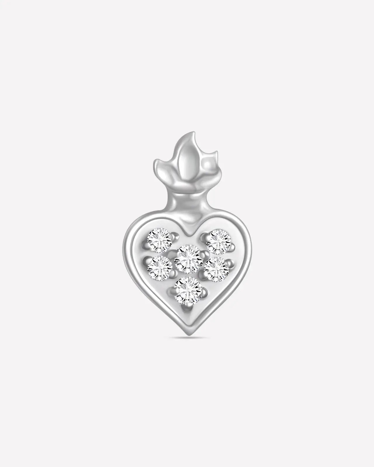 Crowned Heart Pavé Flatback Stud