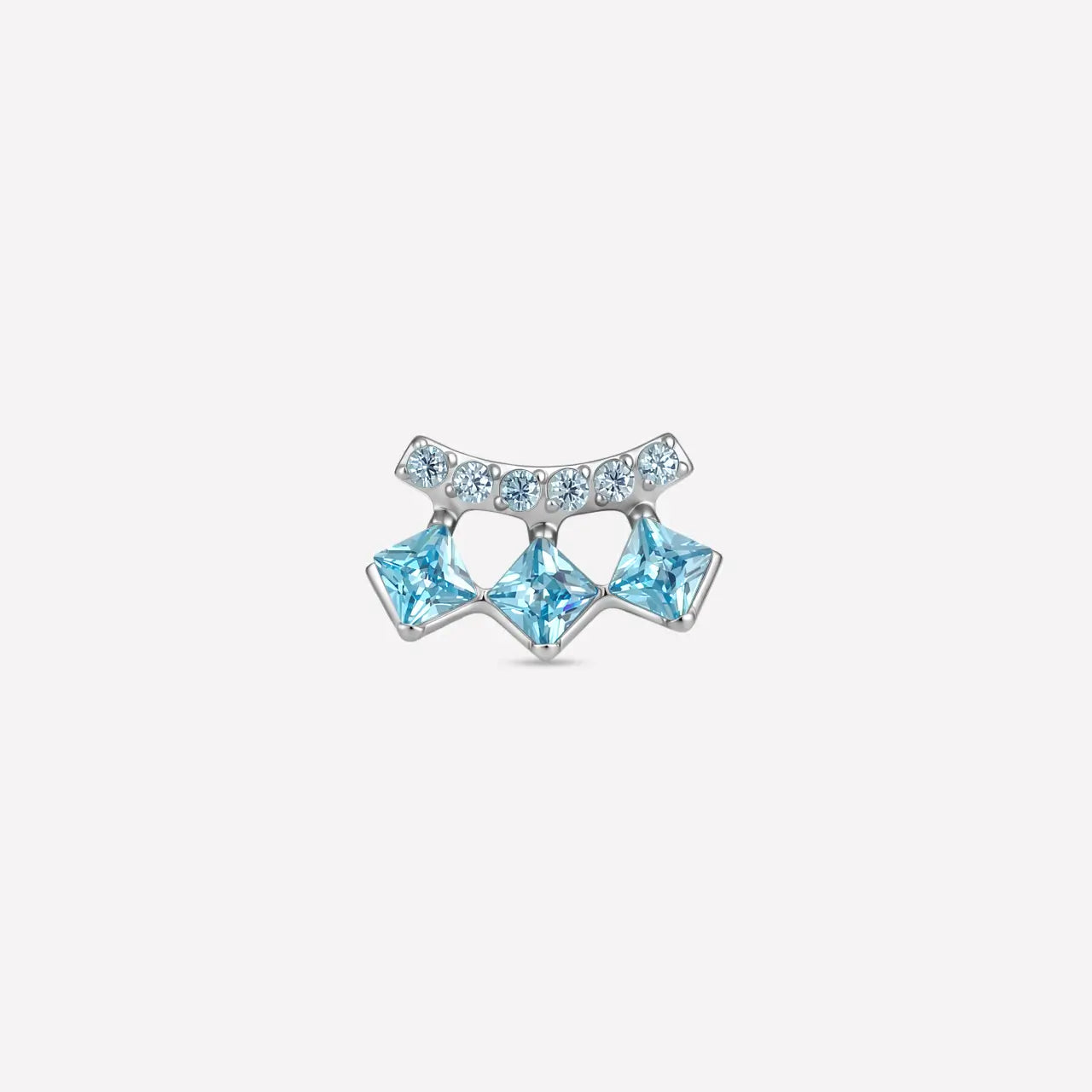 Trio Trapezoid Arc Flatback Stud
