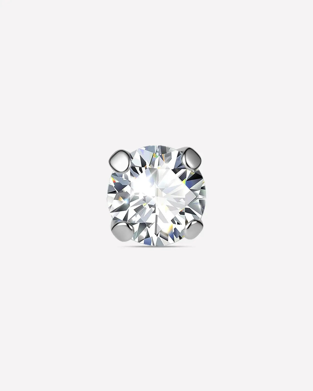 Brilliant Moissanite Solitaire Flatback Stud
