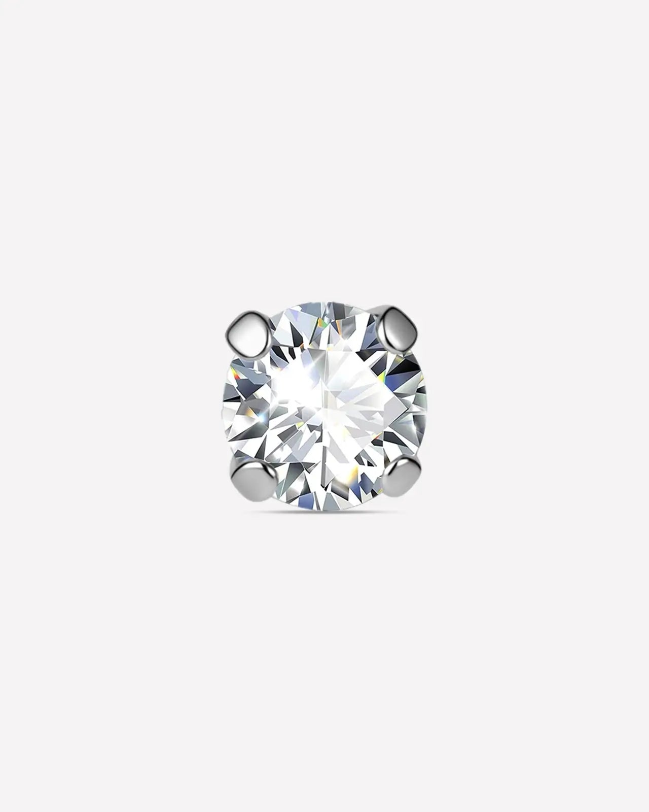 Brilliant Moissanite Solitaire Flatback Stud