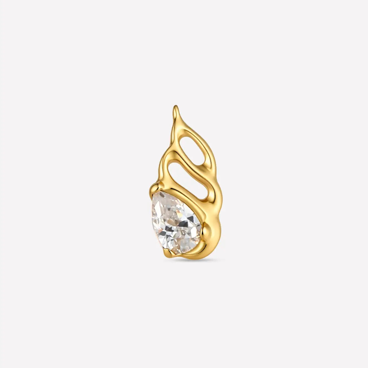 Fluid Flame Pear Flatback Stud