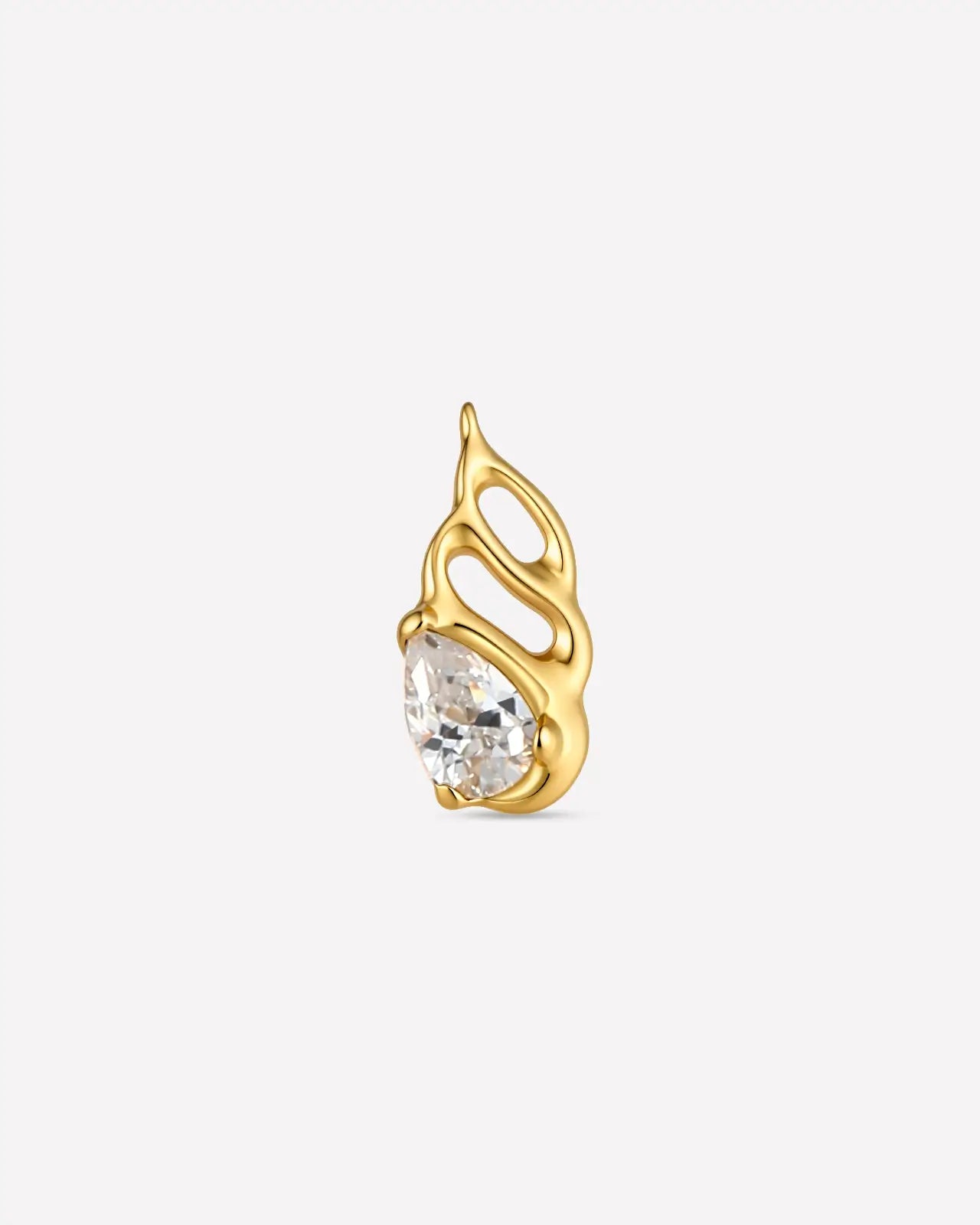 Fluid Flame Pear Flatback Stud