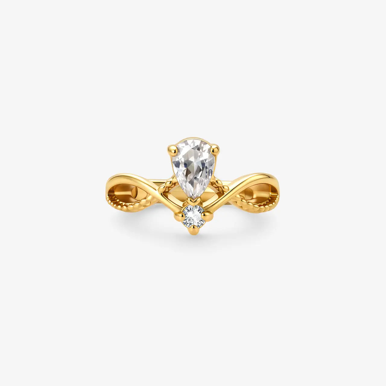 Regal Pear Crown Clicker Ring