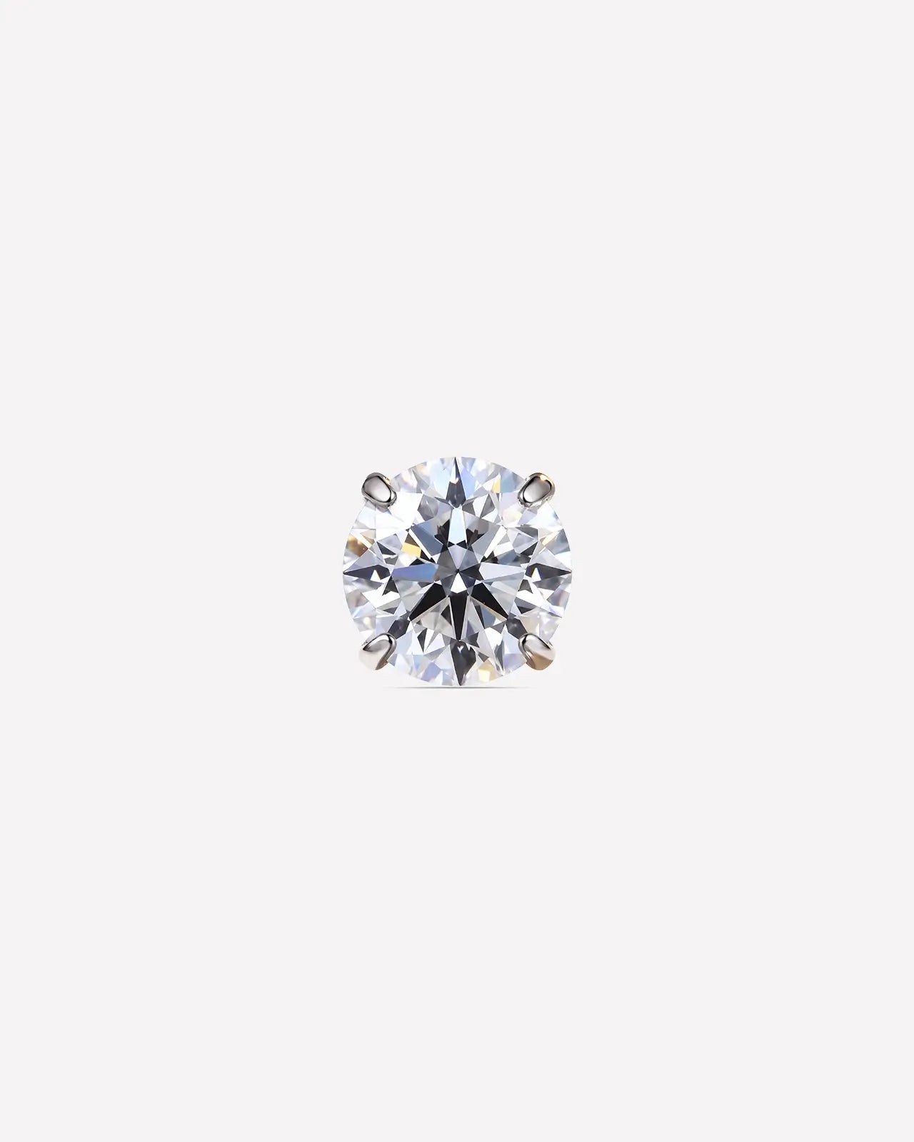Brilliant Moissanite Solitaire Flatback Stud