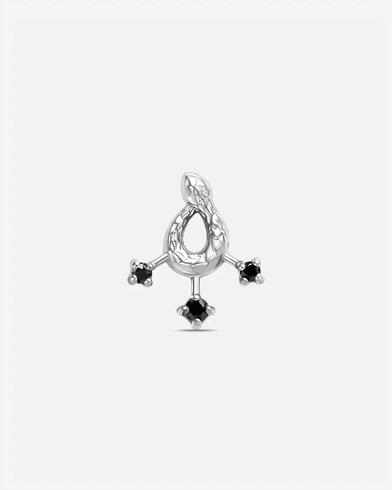 Regal Coiled Serpent Trident Flatback Stud