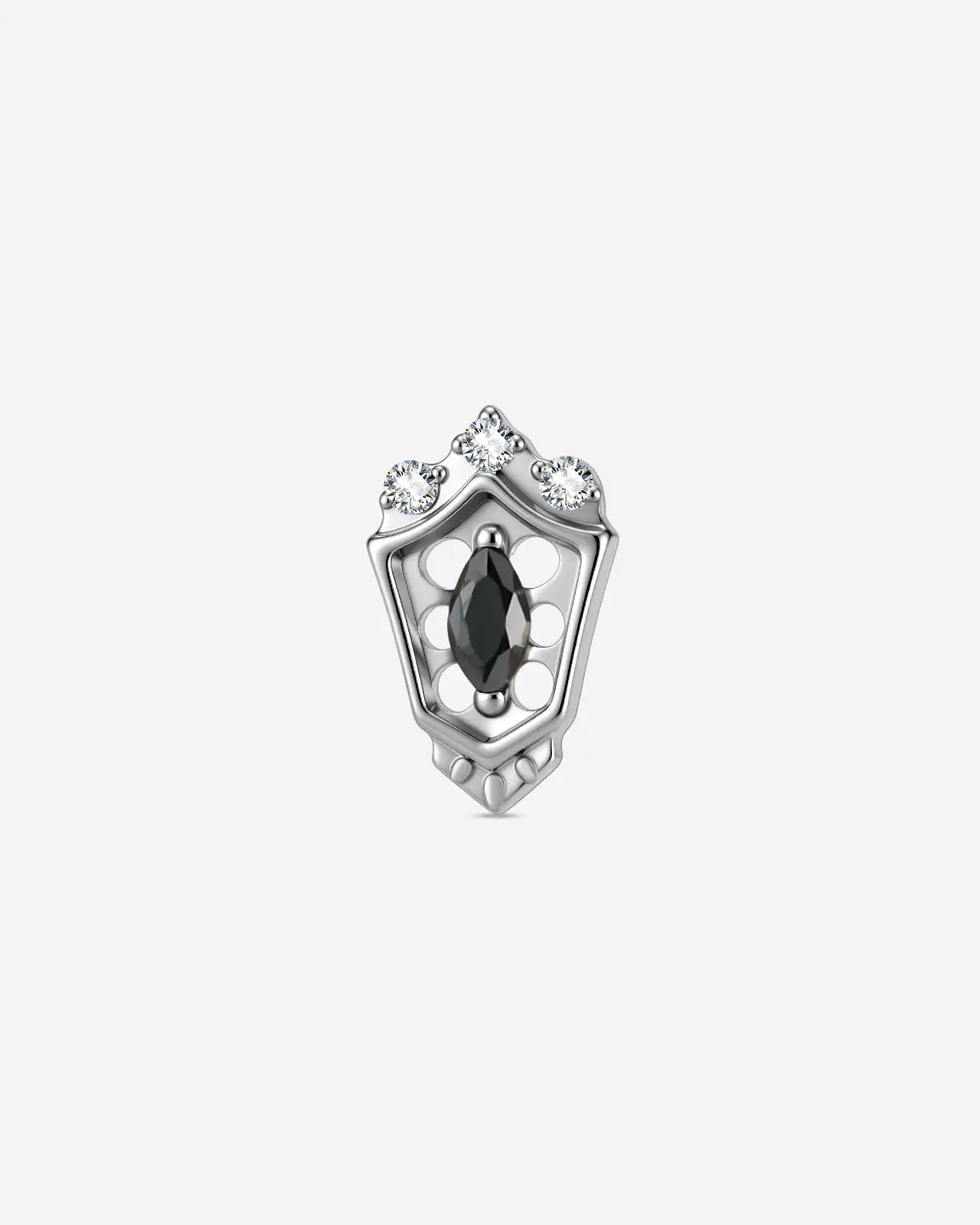 Crowned Marquise Shield Flatback Stud