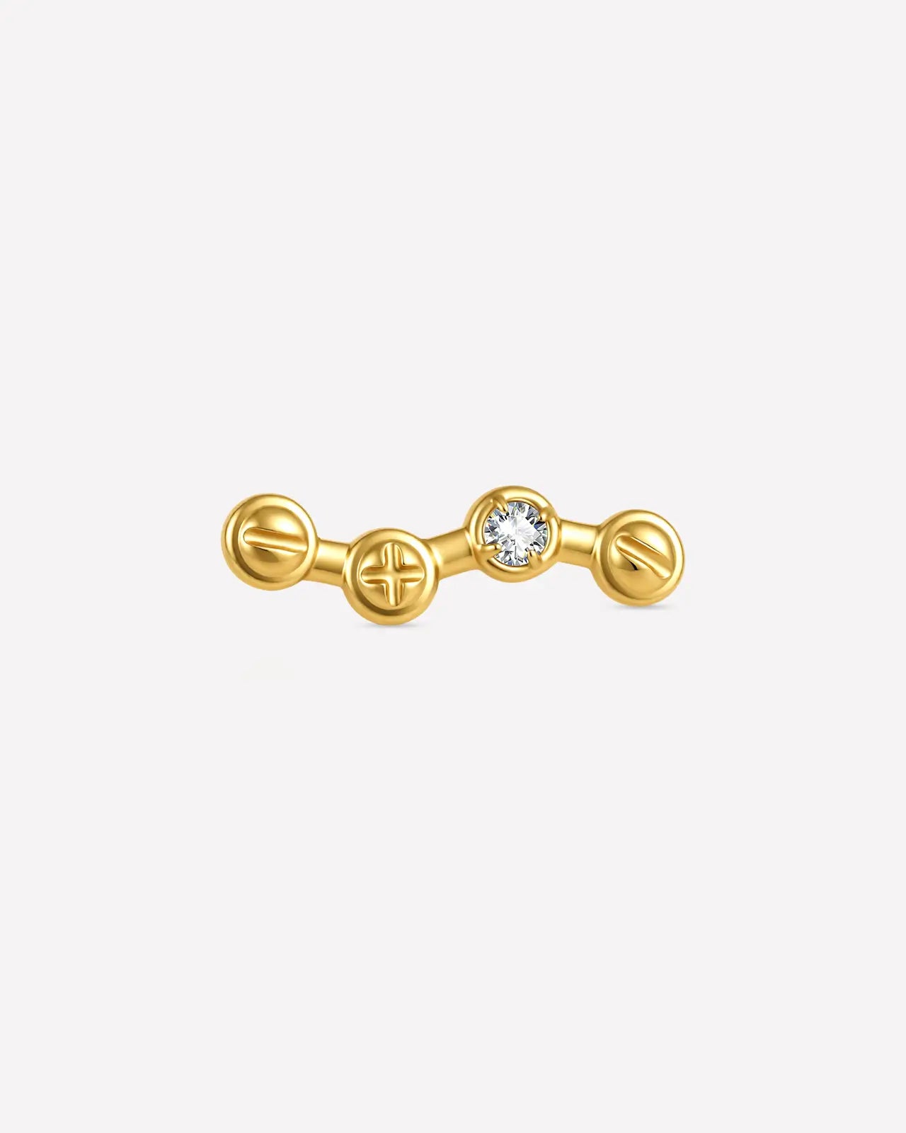 Screwhead Quartet Zircon Flatback Stud