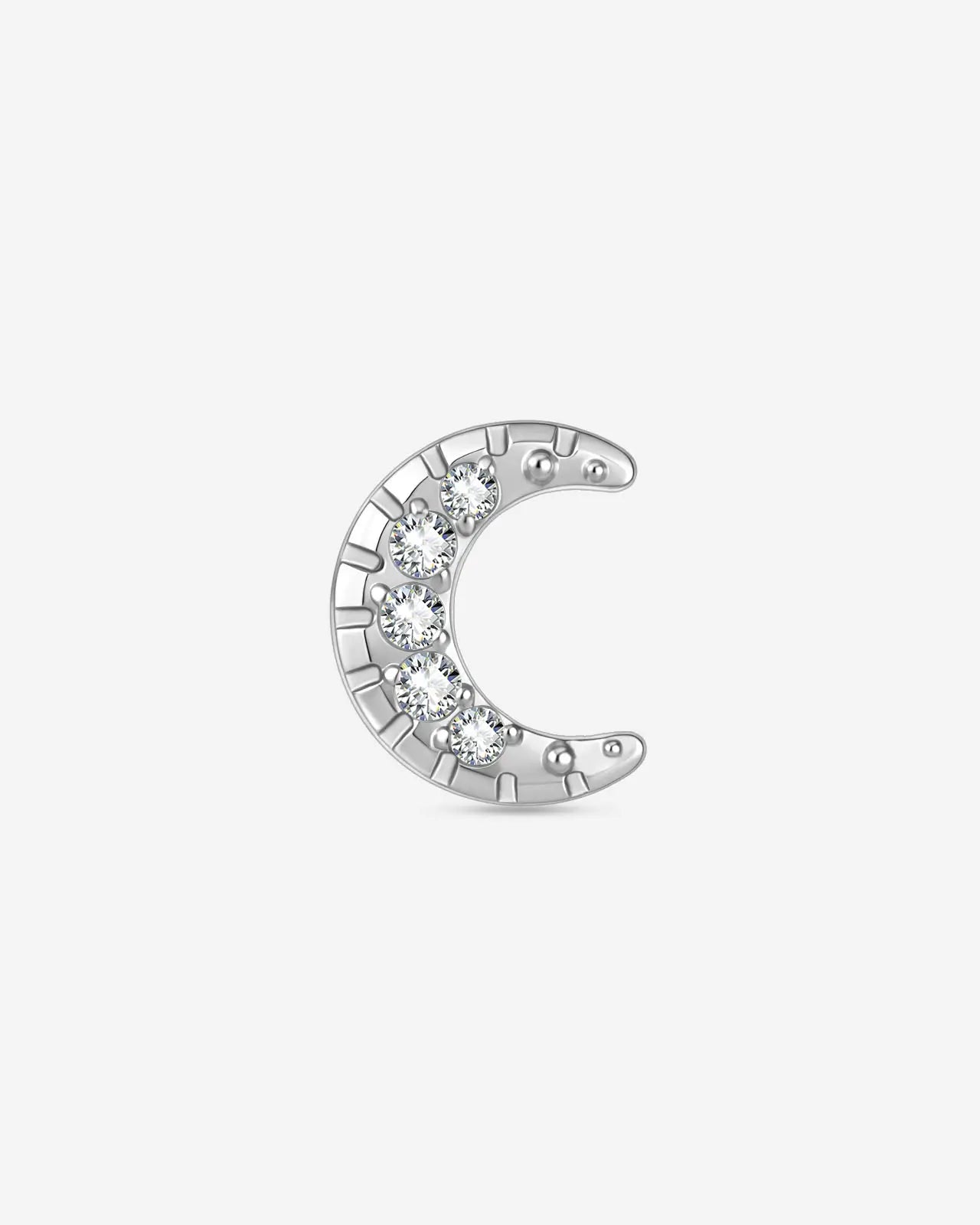 Pavé Crescent Moon Flatback Stud