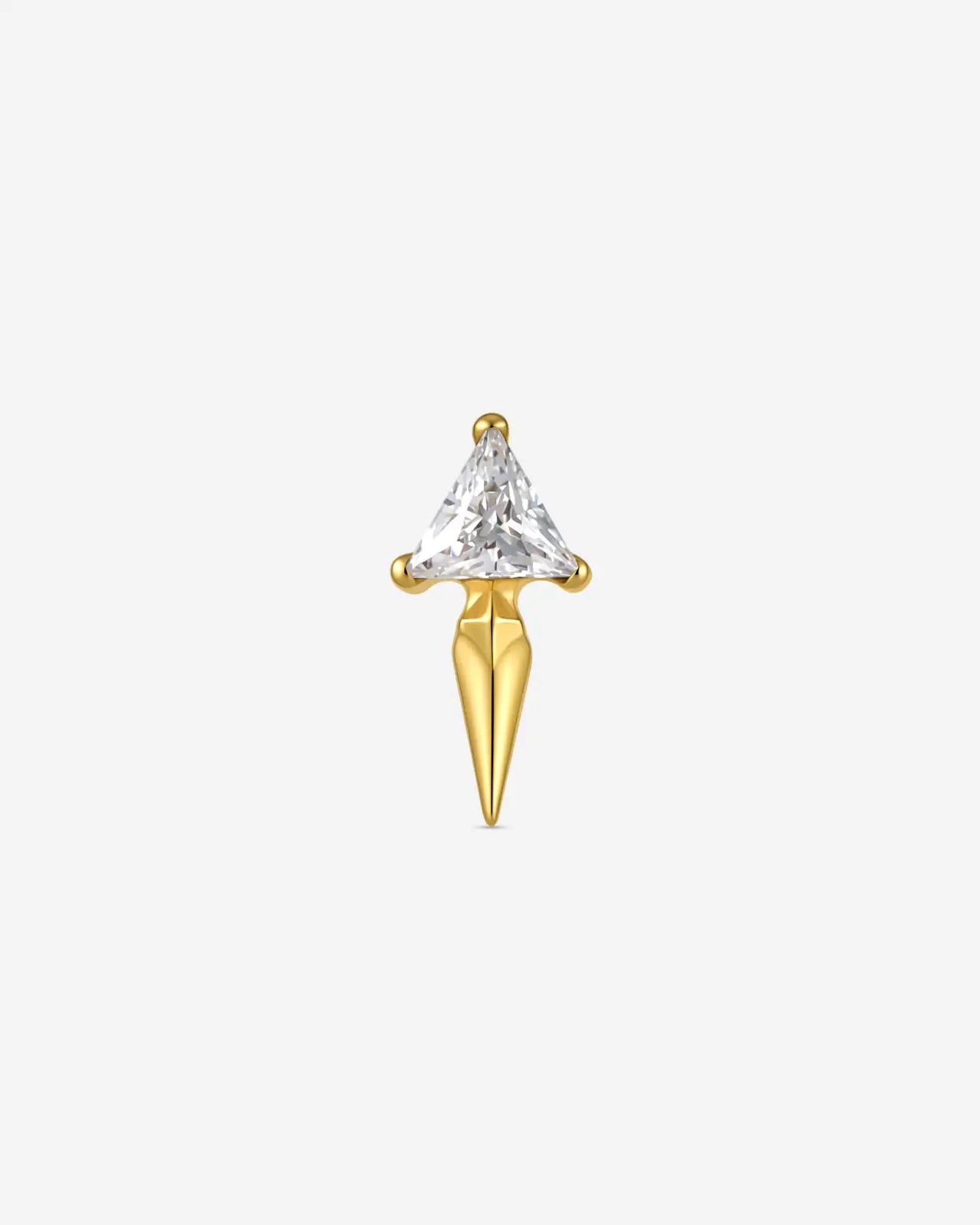 Trilliant Zircon Dagger Flatback Stud