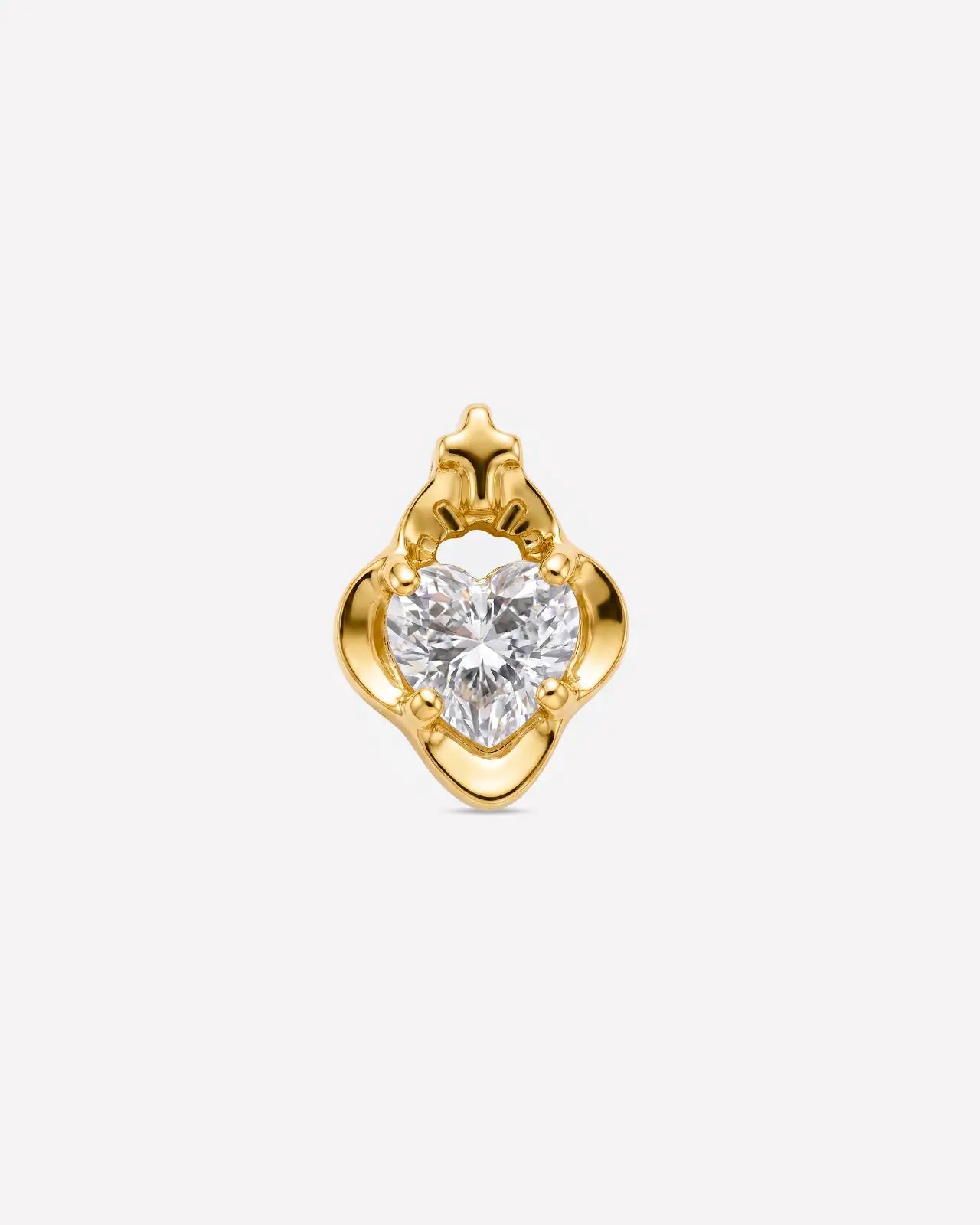Regal Heart Crest Flatback Stud