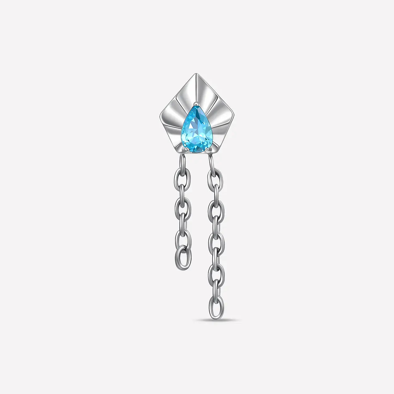 Fünfeckiger Teardrop Drape Flatback Stud