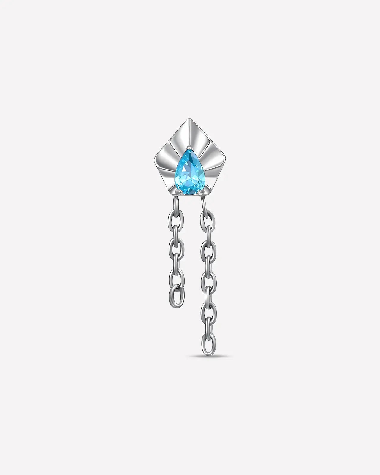 Pentagonal Teardrop Drape Flatback Stud